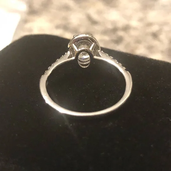 New Certified 1ct. Oval Cut Diamond Moissanite Engagement Ring - Picture 8 of 12